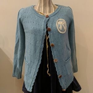 Light blue lace cardigan sweater